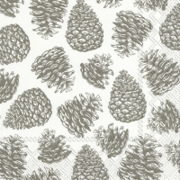 Servietten 33x33 cm - MAGIC PINE white