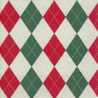 Servietten 33x33 cm - CLASSICAL red green
