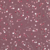 Servietten 33x33 cm - WINTER BERRIES red