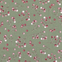 Servietten 33x33 cm - WINTER BERRIES green