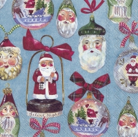 Servietten 33x33 cm - CHRISTMAS DECORATION blue