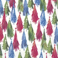 Servietten 33x33 cm - COLOURFUL CHRISTMAS TREES