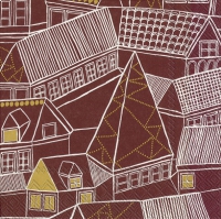 Servietten 33x33 cm - KUJIILA red gold