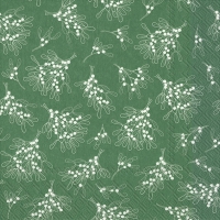 Servietten 33x33 cm - MISTLETOE ALLOVER green