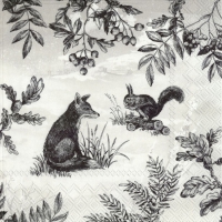 Servietten 33x33 cm - WINTER SCENE grey