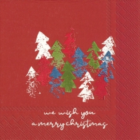 Servietten 33x33 cm - WE WISH YOU red