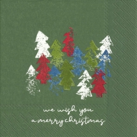 Servietten 33x33 cm - WE WISH YOU green