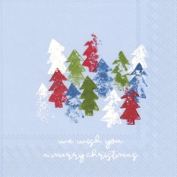 Servietten 33x33 cm - WE WISH YOU light blue