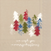 Servietten 33x33 cm - WE WISH YOU linen