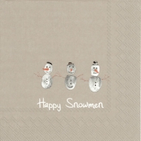 Servietten 33x33 cm - HAPPY SNOWMEN linen