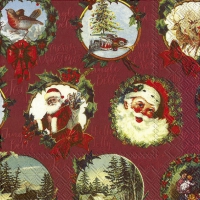 Servietten 33x33 cm - NOSTALGIC X-MAS PICTURES red