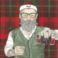 Servietten 33x33 cm - HIPSTER SANTA