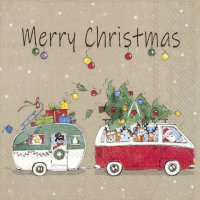 Servietten 33x33 cm - CHRISTMAS CAMPING