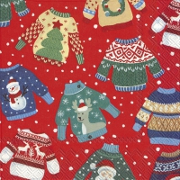 Servietten 33x33 cm - UGLY SWEATER red Servietten 33x33 cm - UGLY SWEATER red