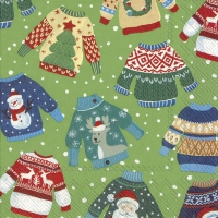 Servietten 33x33 cm - UGLY SWEATER green Servietten 33x33 cm - UGLY SWEATER green