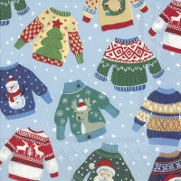 Servietten 33x33 cm - UGLY SWEATER light blue Servietten 33x33 cm - UGLY SWEATER light blue