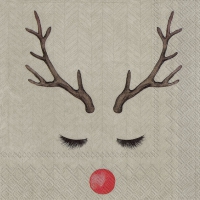 Servietten 33x33 cm - COOL RUDOLPH brown