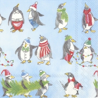 Servietten 33x33 cm - WAIT FOR CHRISTMAS light blue