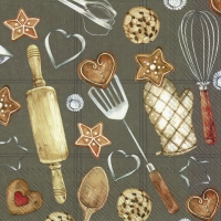 Servietten 33x33 cm - WINTER BAKERY brown