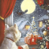 Servietten 33x33 cm - DOG IS WAITING FOR CHRISTMAS Servietten 33x33 cm - DOG IS WAITING FOR CHRISTMAS