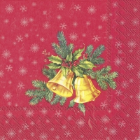 Servietten 33x33 cm - FESTIVE CHRISTMAS BELLS red Servietten 33x33 cm - FESTIVE CHRISTMAS BELLS red