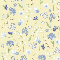 Servietten 33x33 cm - FLOWERS IN SPRING yellow