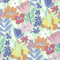 Servietten 33x33 cm - FLOWER COLLAGE light green