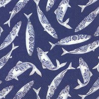 Servietten 33x33 cm - DECORATIVE FISH blue