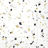 Servietten 33x33 cm - TERRAZZO black gold