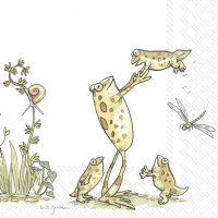 Servietten 33x33 cm - FROG FAMILY