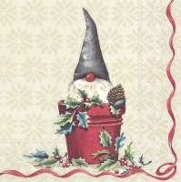 Servietten 33x33 cm - TOMTE IN THE BUCKET cream Servietten 33x33 cm - TOMTE IN THE BUCKET cream