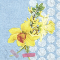 Servietten 33x33 cm - NARZISSE blue