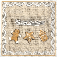 Servietten 33x33 cm - PEPPARKAKA light brown