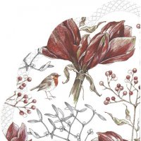Servietten - Rund - WINTER AMARYLLIS white Servietten - Rund - WINTER AMARYLLIS white