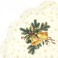 Servietten - Rund - FESTIVE CHRISTMAS BELLS cream Servietten - Rund - FESTIVE CHRISTMAS BELLS cream