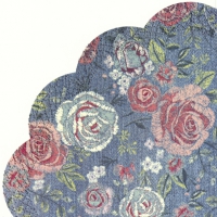 Servietten - Rund - DENIM ROSE