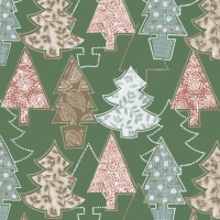 Servietten 33x33 cm - Graphic Xmas Trees Green