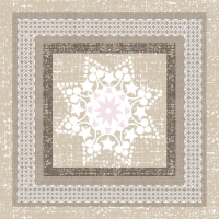 Servietten 33x33 cm - Ethnic Star in a Frame Grey