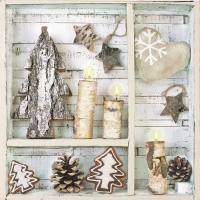 Servietten 33x33 cm - Natural Eco Winter Decorations