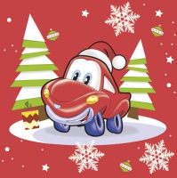 Servietten 33x33 cm - Weihnachtsauto