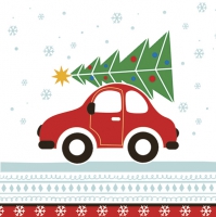 Servietten 33x33 cm - Joyful Xmas Car