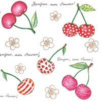 Servietten 33x33 cm - Cherry Pattern
