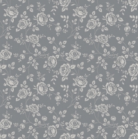 Servietten 33x33 cm - Little Roses Silver