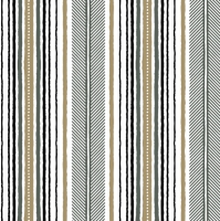 Servietten 33x33 cm - Modern Gold and Black Stripes