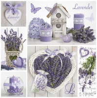 Servietten 33x33 cm - Lavender Collage