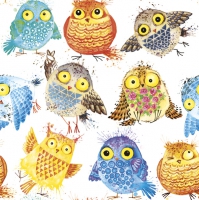Servietten 33x33 cm - Crazy Owls