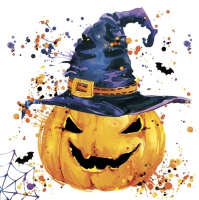 Servietten 33x33 cm - Creepy Pumpkin with Splashes
