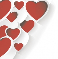 Servietten 33x33 cm - Creative 3D Hearts