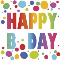 Servietten 33x33 cm - Happy BDay Dots