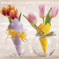 Servietten 33x33 cm - Tulips in Paper Cones